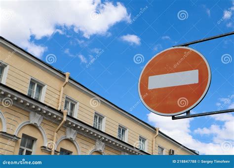 Do Not Enter Road Sign on Blue Sky Background Stock Photo - Image of ...