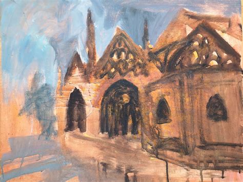 Gothic church, study Oil painting by Irina Seller | Artfinder