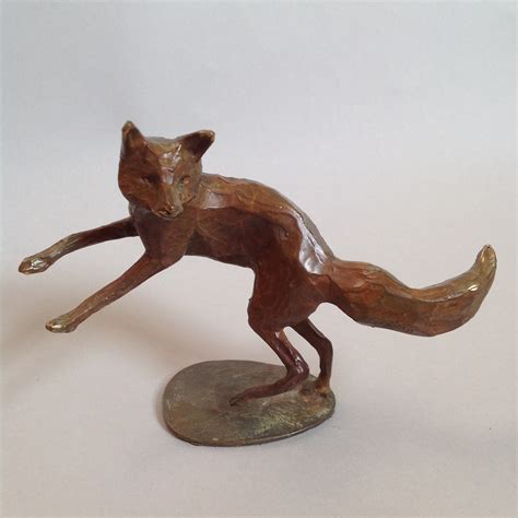 Fox Leaping in Bronze - Old Chapel Gallery