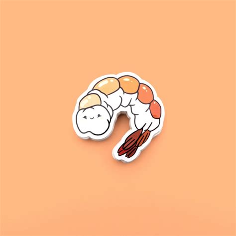 Cute Shrimp Vinyl Sticker Kawaii Small Prawn Food Sticker - Etsy