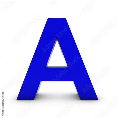 Blue Letter A Isolated on White with Shadows 3D Illustration - Buy this stock illustration and ...