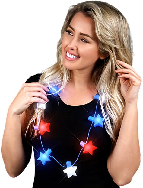 Amazon.com : blinkee Jumbo Stars LED String Lights Necklace - Red ...