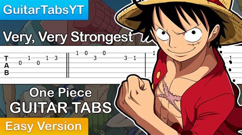 One Piece - The Very Very Very Strongest Guitar Tutorial [TABS] (Easy) - YouTube