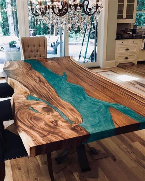 Custom Made Epoxy River Dinning/ Dining /Coffee Table Top made | Etsy ...