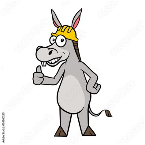 Cartoon Donkey Workman Vector Illustration Stock Vector | Adobe Stock