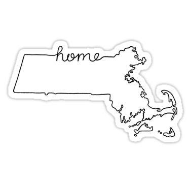 Massachusetts Home State Outline Sticker | Massachusetts tattoo, State outline, Boston tattoo