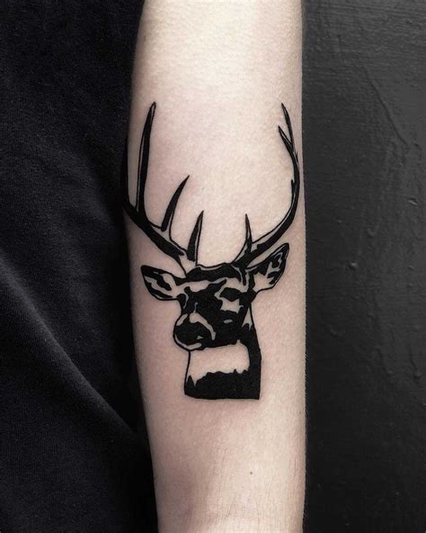 Stencil deer tattoo by Loz McLean - Tattoogrid.net