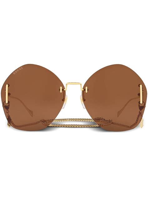 Gucci Eyewear Frameless logo-engraved Sunglasses - Farfetch