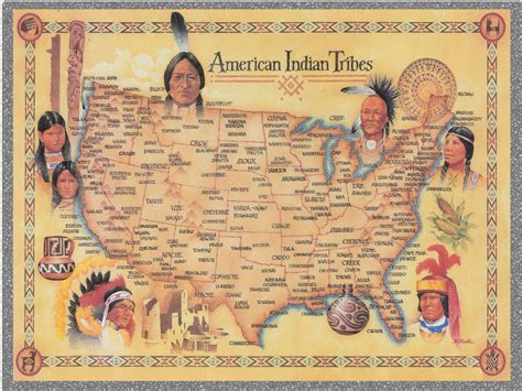 Native American Tribes Map Print Poster - Etsy