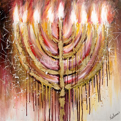 Menorah in Gold | Nechama Fine Art