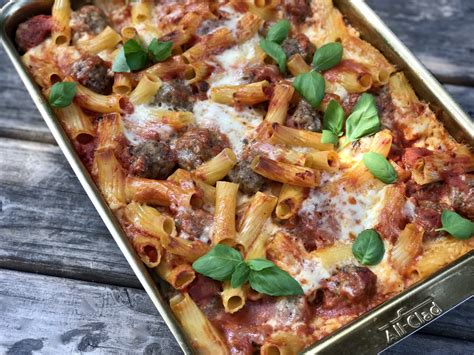 Easiest Dinner Ever. No-Boil Baked Ziti With Bison Meatballs | Baked ...