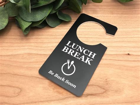 Lunch Break Door Hanger Be Back Soon Sign - Etsy UK in 2022 | Engraved sign, Personalized signs ...