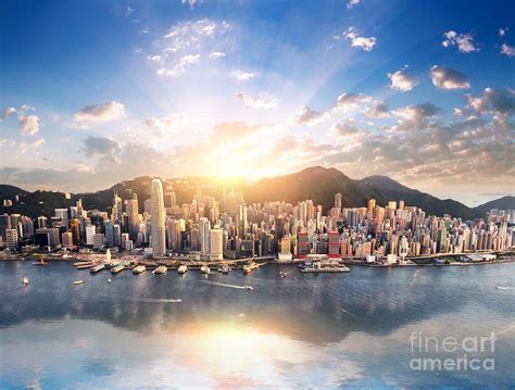 Hong Kong Skyline Hongkong Hdr Aerial Photograph by Banana Republic Images - Fine Art America