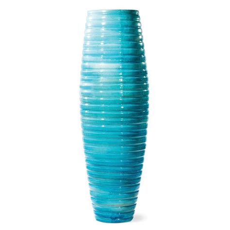 Turquoise Blue ribbon vase. | Vase, Floor vase, Glass vase