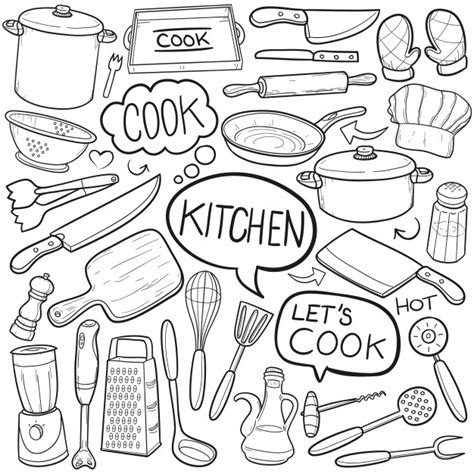 Kitchen Tools Drawing at PaintingValley.com | Explore collection of ...