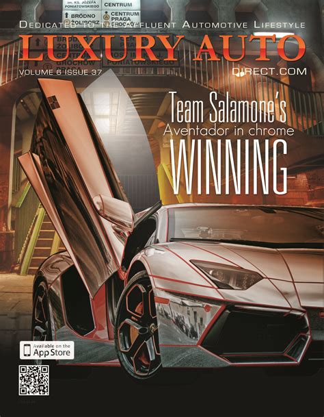 a magazine cover with an image of a car and the title luxury auto team ...