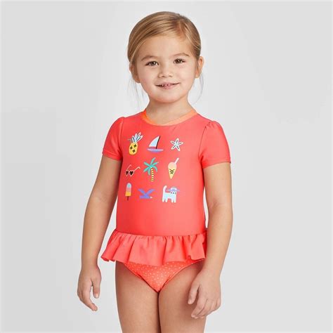 Toddler Girls' Icon Story Short Sleeve One Piece Rash Guards - Cat ...