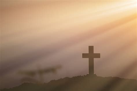 Free Photo | Resurrection concept: Crucifixion Of Jesus Christ Cross At Sunset