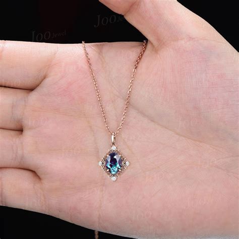 Nature Inspired Color-change Alexandrite Pendant Necklace 14K - Etsy