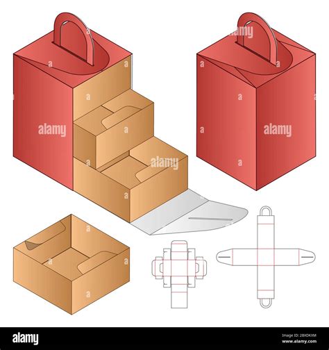 Box packaging die cut template design. 3d mock-up Stock Vector Image ...