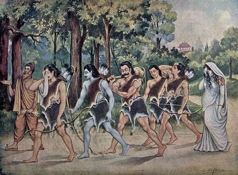 The Pandavas go into exile (pictured) for 13 years - the first 12 years ...