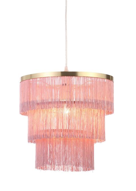 Zulu Fringe Easy Fit Lamp Shade (H30cm x W30cm) – Pink | Lamp shade ...