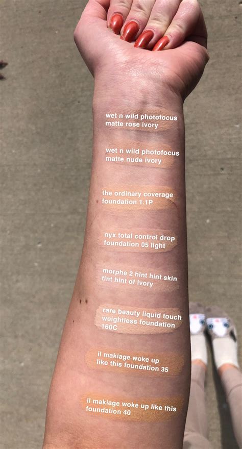 some foundation swatches on fair-light pink toned skin in direct sunlight : r/PaleMUA