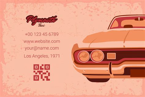 Business card design in retro style for a taxi company on Behance