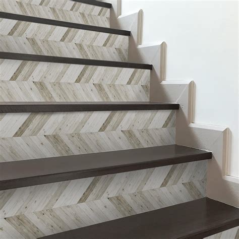 FUNLIFE | Light Chevron Stair Riser Decals , Self-adhesive, Waterproof, Peel and Stick | Stair ...