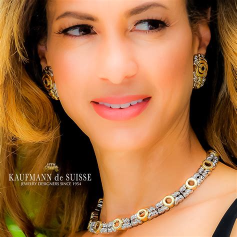 Stainless Steel and 18K Gold Earrings and Necklace - Kaufmann de Suisse Diamond Jewelery Palm ...