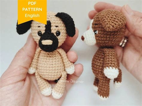 Crochet PATTERN Mini Dog Crochet Puppy Toy Pattern Amigurumi Tutorial in English for Beginners ...