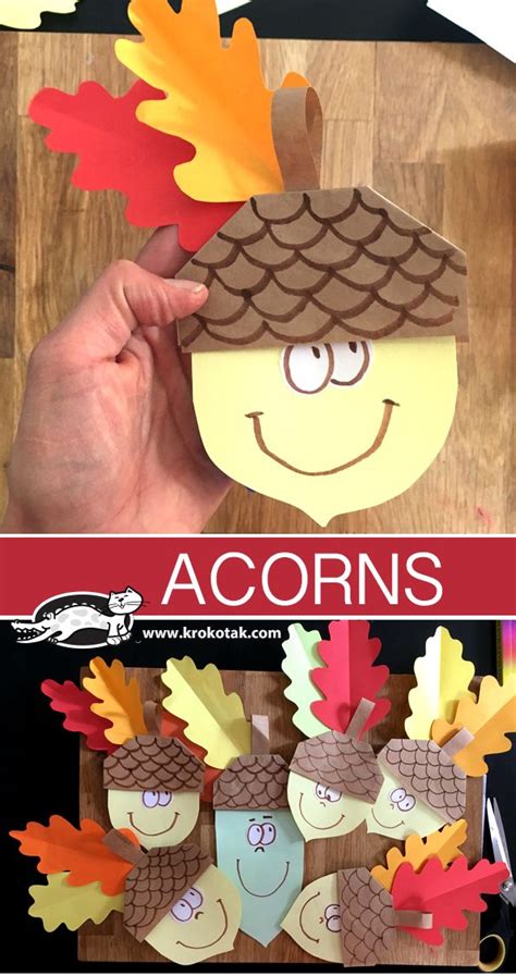 ACORNS Fall Crafts For Toddlers, Thanksgiving Crafts For Kids, Paper Crafts For Kids, Toddler ...