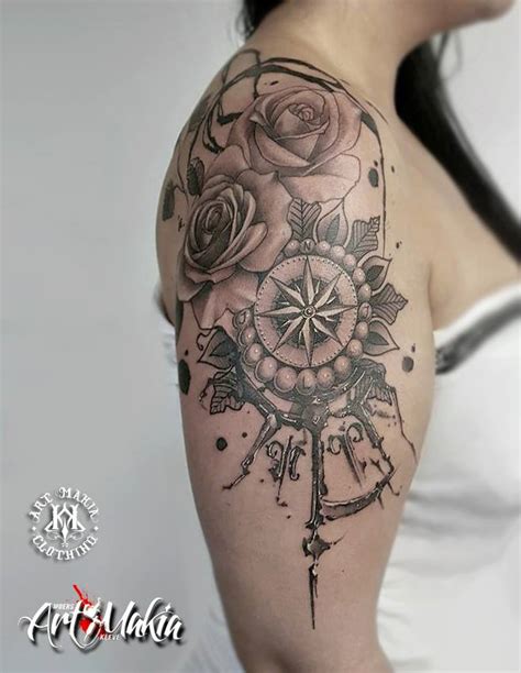 Rose Compass Tattoo by ArtMakia on DeviantArt