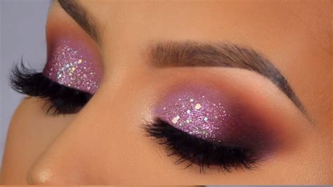 Purple glitter smokey eye 2019 - YouTube