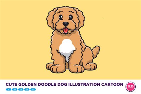 Cute Golden Doodle Dog Illustration Graphic by catalyststuff · Creative Fabrica