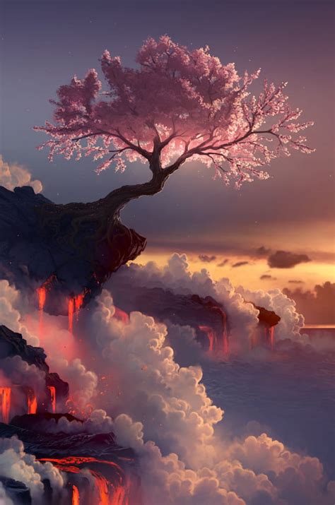 Oriental Tree, chinese, fantasy, i4, lava, petals, pink, HD phone wallpaper | Peakpx