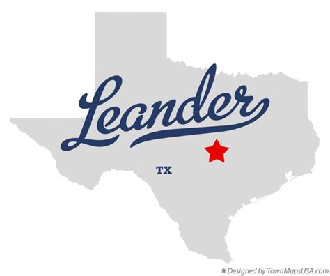 Map of Leander, TX, Texas