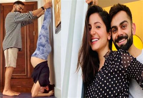 Virat Kohli helping pregnant wife Anushka Sharma perform Shirshasana ...