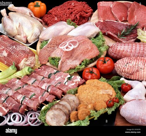 Assorted raw meat Stock Photo - Alamy