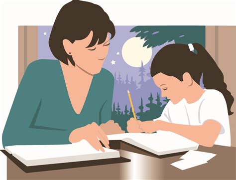 Picture reminds me of when my mom used to help me with my homework | Kids homework, Drawing for ...