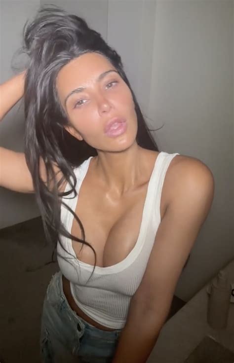 Kim Kardashian goes makeup-free on TikTok: 'Feeling myself'