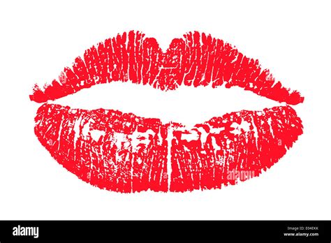 Red Lipstick Kiss Marks Isolated On White Background Stock Photo - Alamy