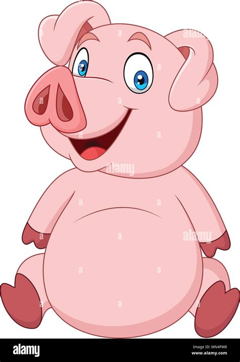 Pig cartoon sitting hi-res stock photography and images - Alamy