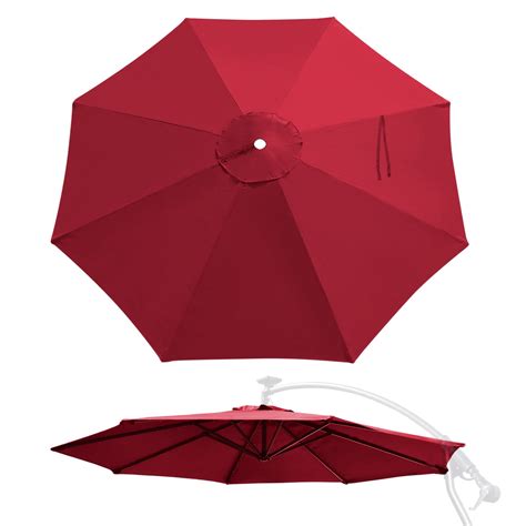 YardGrow 10ft 8 Ribs Umbrella Canopy Replacement for Cantilever Umbrella, Umbrella Replacement ...