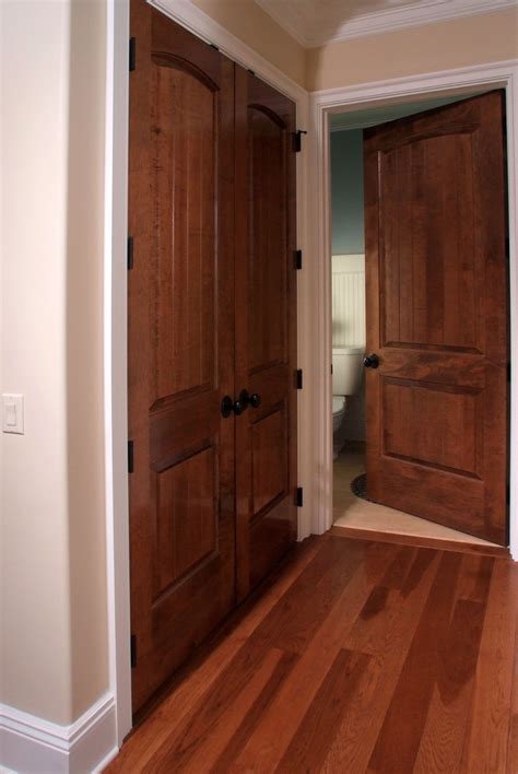 Solid maple Sante Fe 8 ft interior door and double closet interior door with 4" solid hicko ...