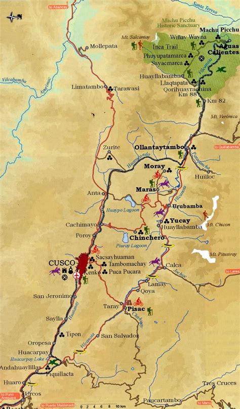 Sacred valley Peru map - Map of sacred valley cusco Peru (South America ...