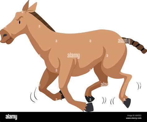 Brown horse running fast illustration Stock Vector Image & Art - Alamy