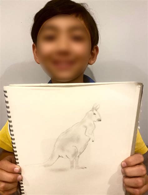 Real - life kangaroo drawing by Tayson