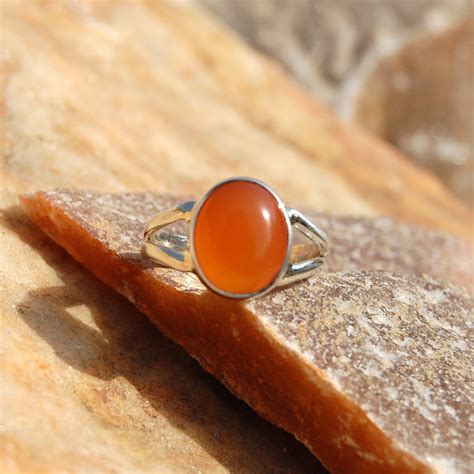 Orange Carnelian Ring Carnelian Ring Natural Carnelian Ring - Etsy