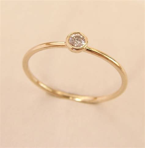 Gold Diamond Ring Round Diamond Ring Diamond Gold Ring